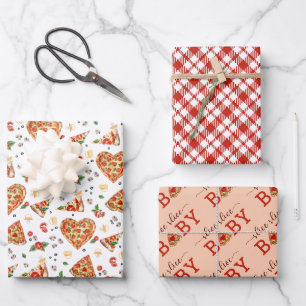 Die Babyduschgeschenke mit einem Stück Stil wackel Geschenkpapier Set