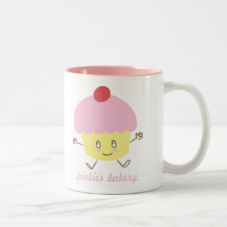 Die Bäckerei-Kuchen-Tasse des Pinkies Zweifarbige Tasse