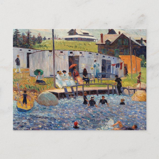 Die Badestunde mit beeindruckendem Renoir-Gemälde Postkarte (Vorderseite)