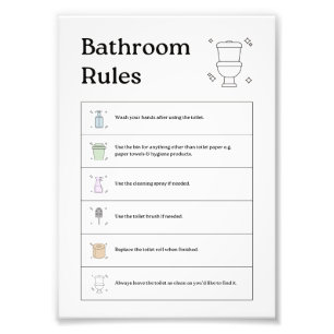 Die Badevorschriften Essenzielles Etiquette Poster