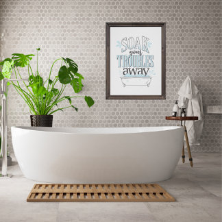 Die Badewanne an der Wand Poster