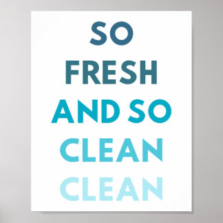 Die Badewanne an der Wand - So frisch und sauber Poster