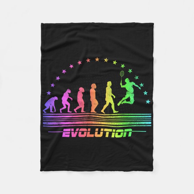 Die Badminton Evolutionen Retro Shuttle Men Badmi Fleecedecke (Vorderseite)