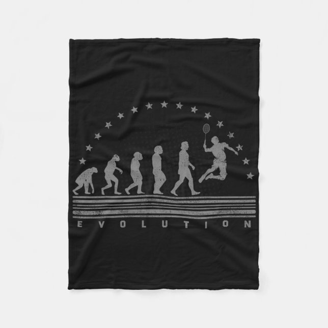 Die Badminton Evolutionen Retro Shuttle Men Badmi Fleecedecke (Vorderseite)