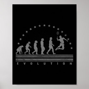 Die Badminton Evolutionen Retro Shuttle Men Badmi Poster