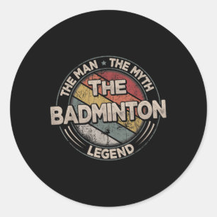 Die Badminton-Legenden Retro-Shuttle Herren-Badmin Runder Aufkleber