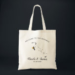 Die Bahamas-Hochzeit in Tragetasche<br><div class="desc">Hochzeitswochenendenwillkommens-Geschenktasche für aus Stadtgäste zu Ihrer Hochzeit heraus,  Bild der Bahamas,  mit Goldherzen kennzeichnend.  Füllen Sie Tasche mit Ihren Lieblingsguten sachen.</div>
