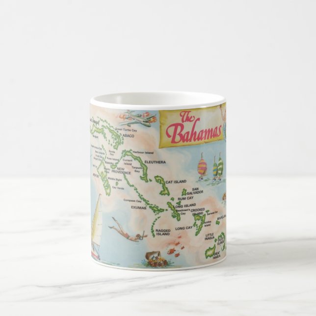 Die Bahamas-Karten-Tasse Kaffeetasse (Mittel)