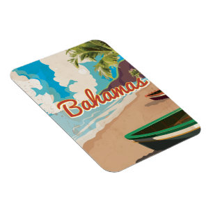 Die Bahamas Vintage-Reiseplakat. Magnet