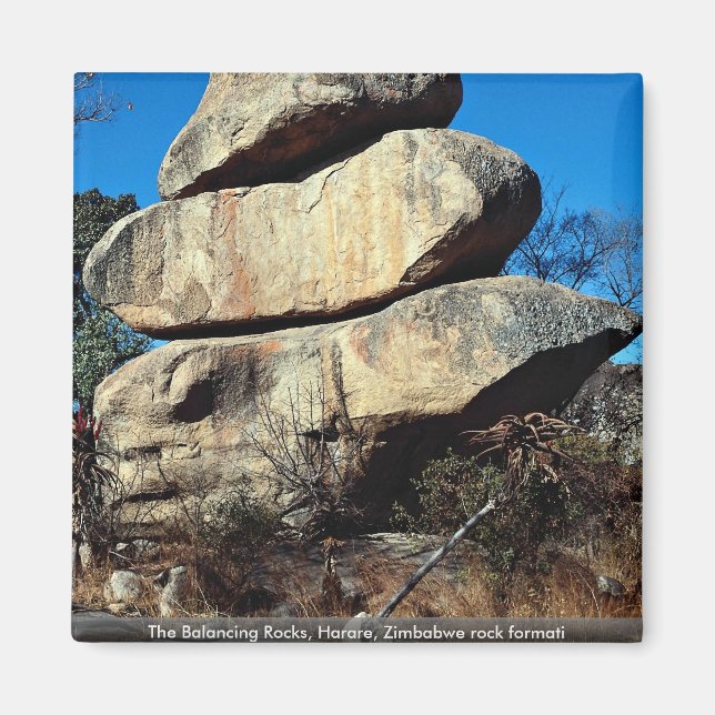 Die Balancing Rocks, Harare, Zimbabwe Rock formati Magnet (Vorne)
