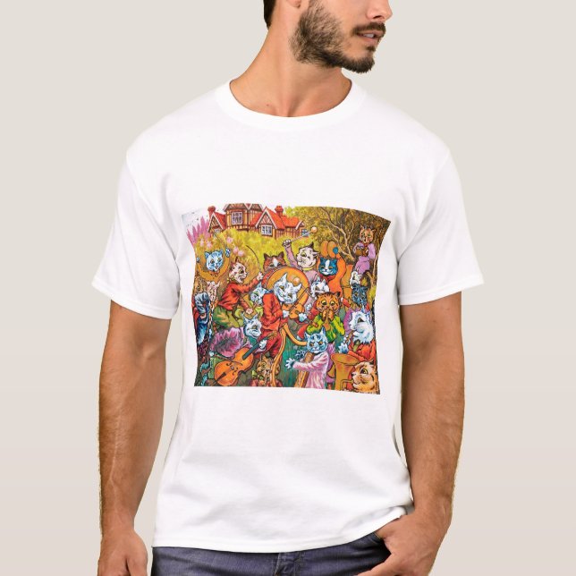 Die Band spielt, Louis Wain T-Shirt (Vorderseite)