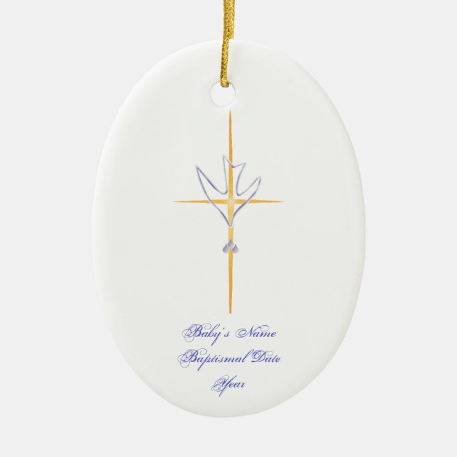 Die Baptismal Verzierung des Babys Keramikornament (Vorne)