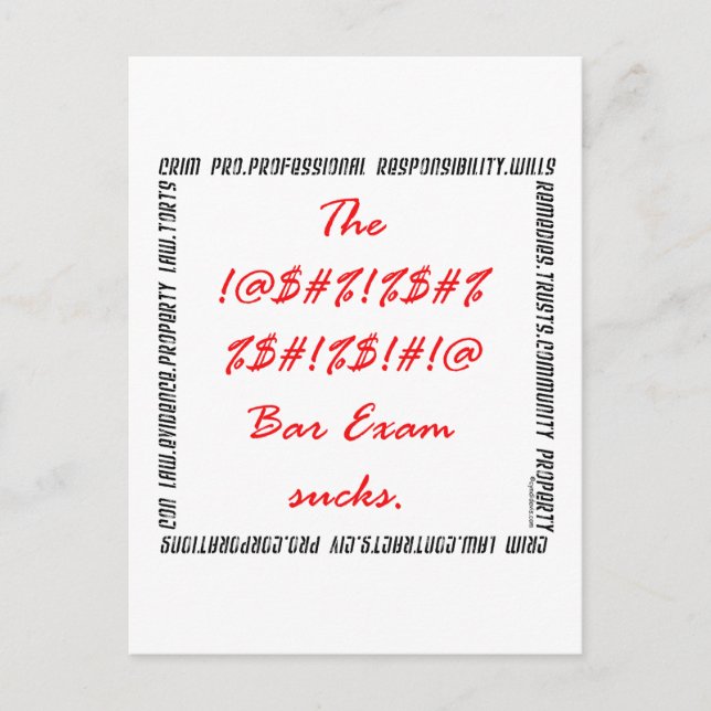 Die #%&*% Bar Exam sind zum Kotzen! Postkarte (Vorderseite)