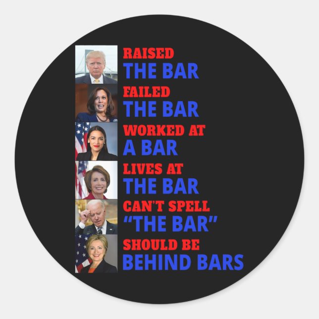 Die Bar Harris Versagte die Bar Runder Aufkleber (Vorderseite)