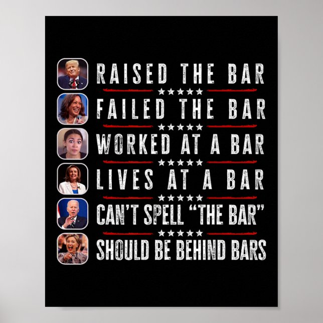 Die Bar Harris Versagte Funny Trump Politicit Poster (Vorne)