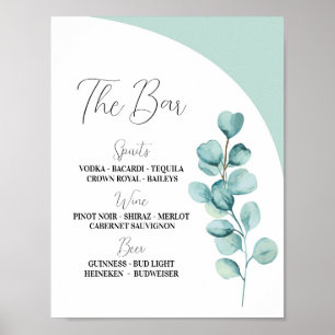 Die Bar Wedding Eukalyptus Verlasst Hochzeitsminze Poster