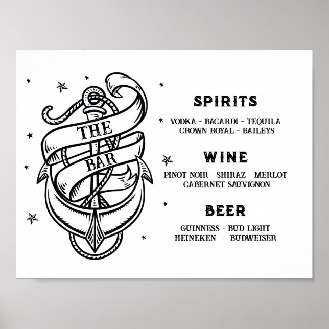 Die Bar Wedding Tradition Tattoo Anchor Poster (Vorne)