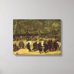 Die Bärentanzmalerei - William Holbrook Bart Leinwanddruck