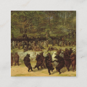Die Bärentanzmalerei - William Holbrook Bart Quadratische Visitenkarte