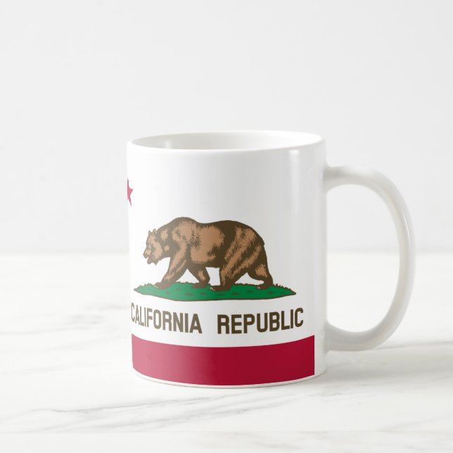 Die Bärn-Flagge - Flagge des Staat von Kalifornien Kaffeetasse (Rechts)