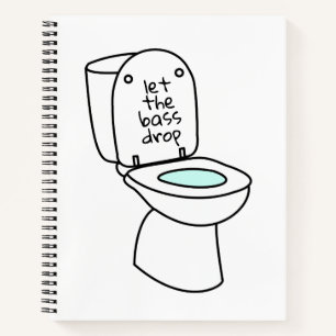 Die Bass Drop Toilette gelassen Notizbuch