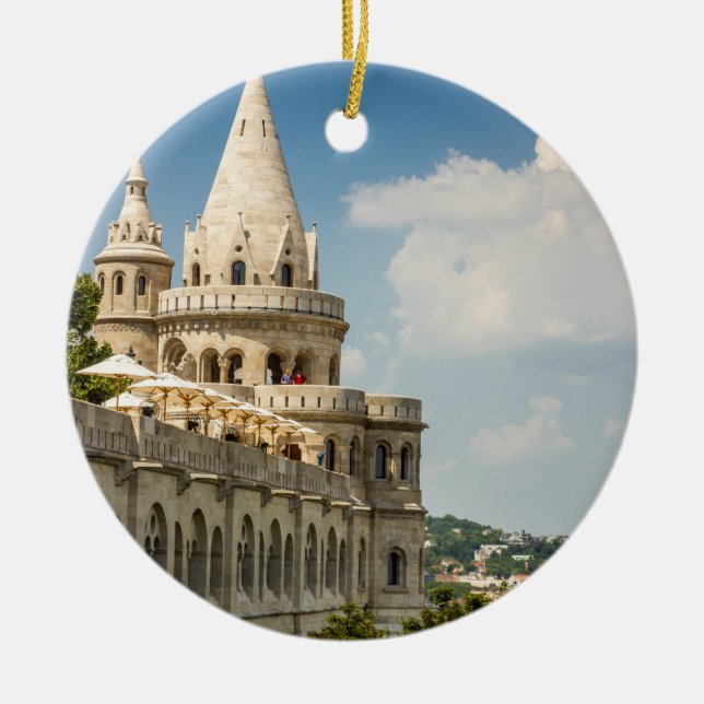 Die Bastion des Fischers in Budapest, Ungarn Keramik Ornament (Vorne)
