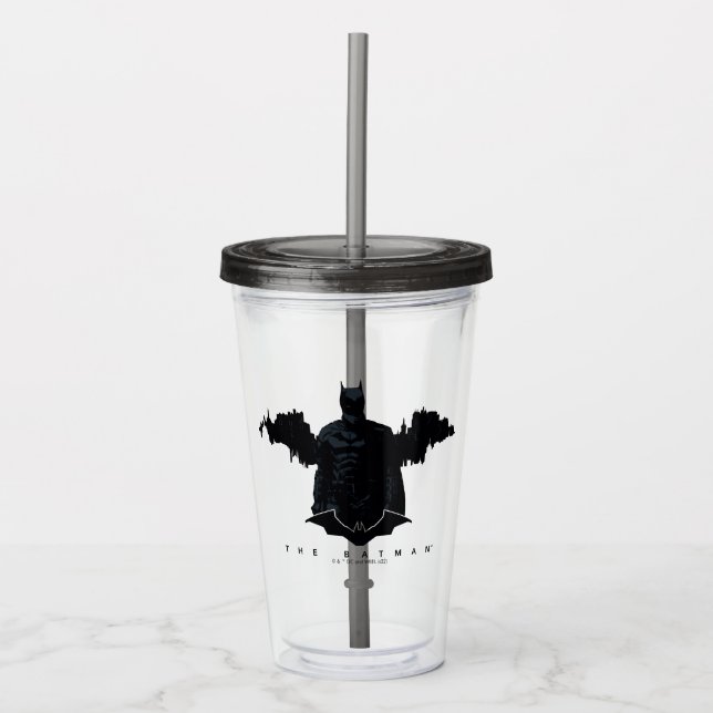 Die Batman Gotham-Silhouette Acryltrinkbecher (Vorderseite)