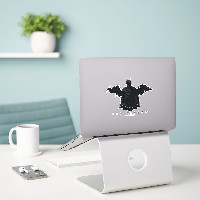 Die Batman Gotham-Silhouette Aufkleber (Laptop auf Schreibtisch)