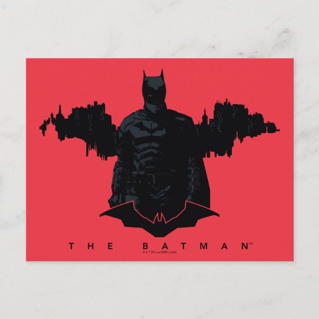 Die Batman Gotham-Silhouette Postkarte (Vorderseite)