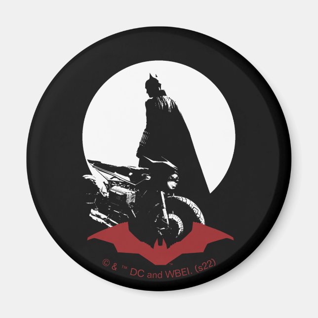 Die Batman Motorrad-Silhouette Magnet (Vorne)