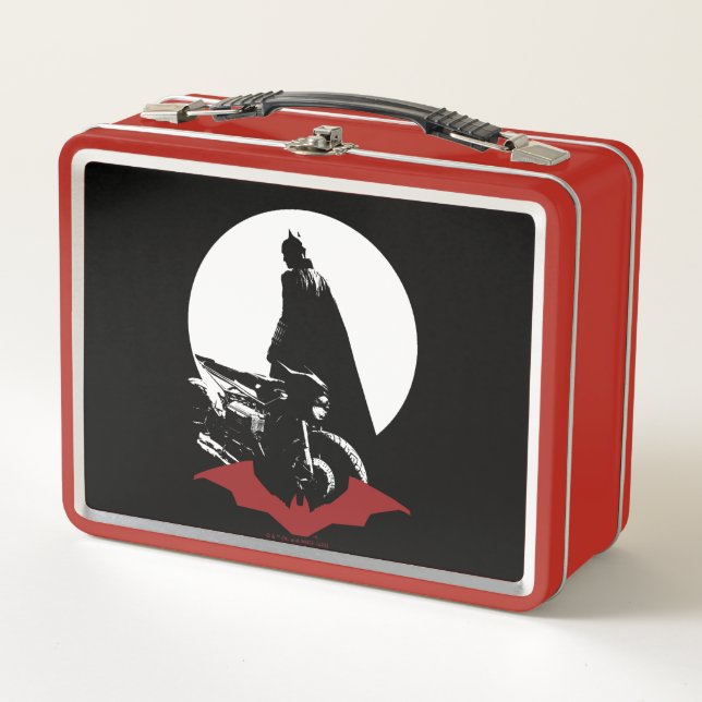 Die Batman Motorrad-Silhouette Metall Brotdose (Vorderseite)