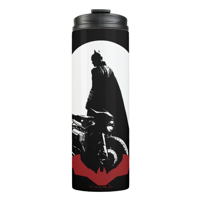 Die Batman Motorrad-Silhouette Thermosbecher (Vorderseite)