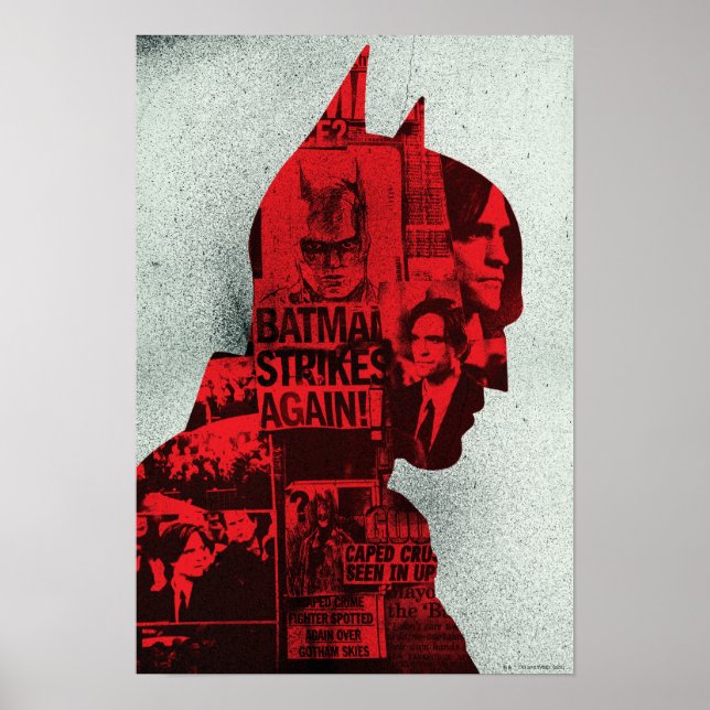 Die Batman Newspaper-Silhouette Poster (Vorne)
