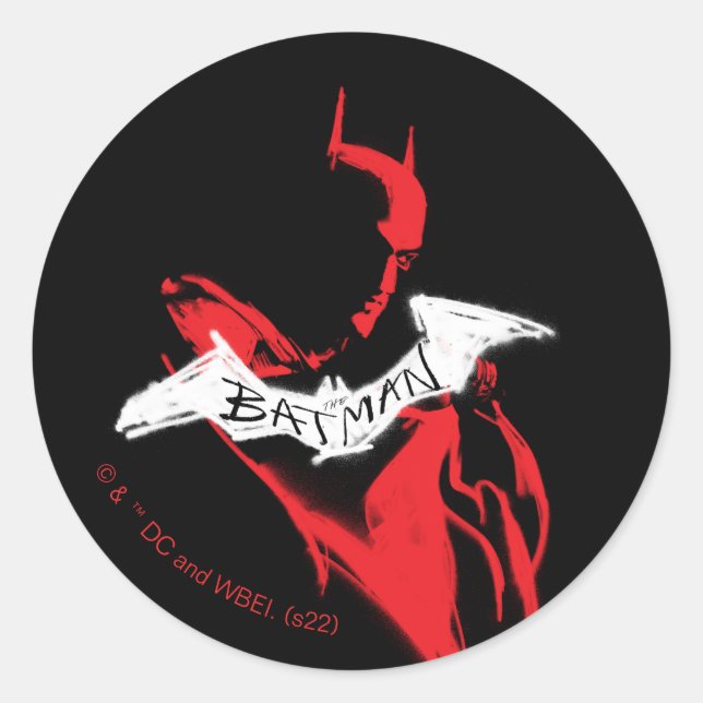 Die Batman Spraypaint-Kontur Runder Aufkleber (Vorderseite)