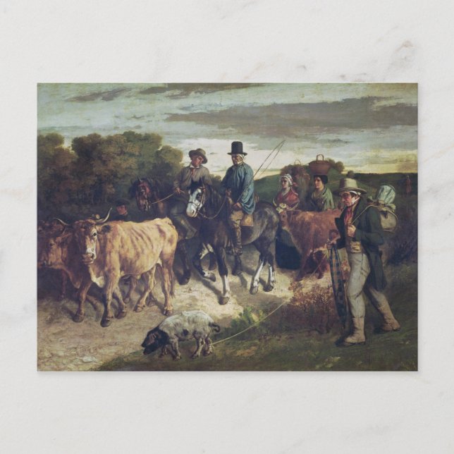 Die Bauern von Flagey kehren von der Messe zurück Postkarte (Vorderseite)