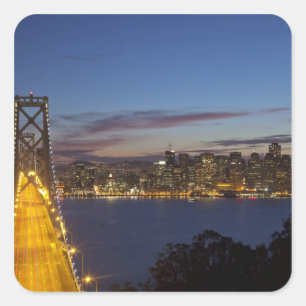Die Bay Bridge von Treasure Island Quadratischer Aufkleber