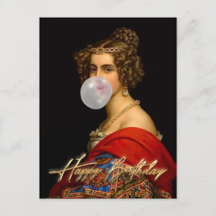 Die bayrische Schönheit und Bubble Gum Alles Gute  Postkarte