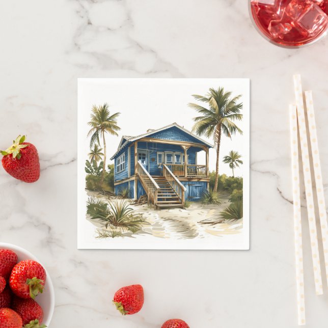 Die Beach Shack - Zuhause am Strand Serviette (Beispiel)