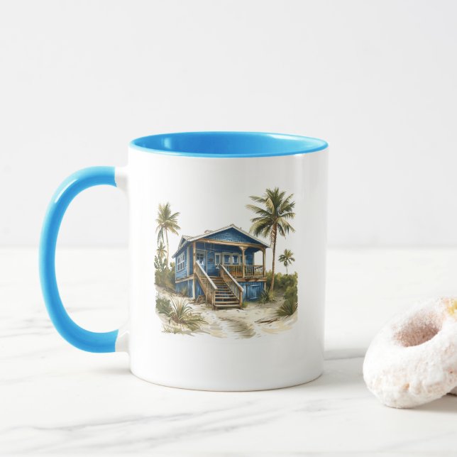 Die Beach Shack - Zuhause am Strand Tasse (Mit Donut)