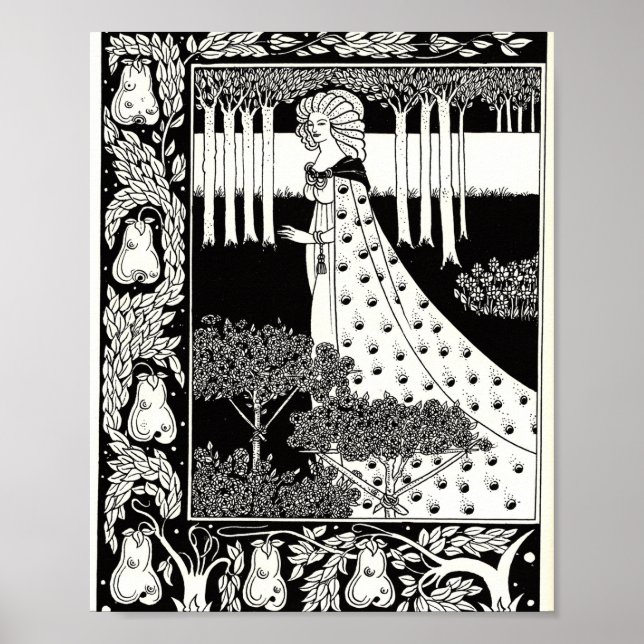Die Beale Isoud bei Joyous Gard, Aubrey Beardsley Poster (Vorne)