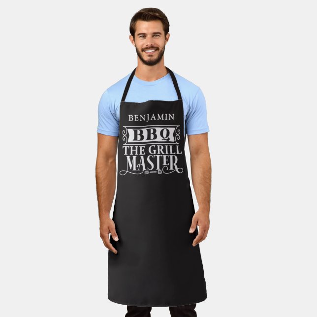 Die bearbeitbare Grillfarbe Personalisiert Schürze (Getragen)