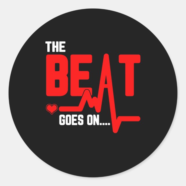 Die Beat geht auf Herz-Operation Überlebende Herzs Runder Aufkleber (Vorderseite)