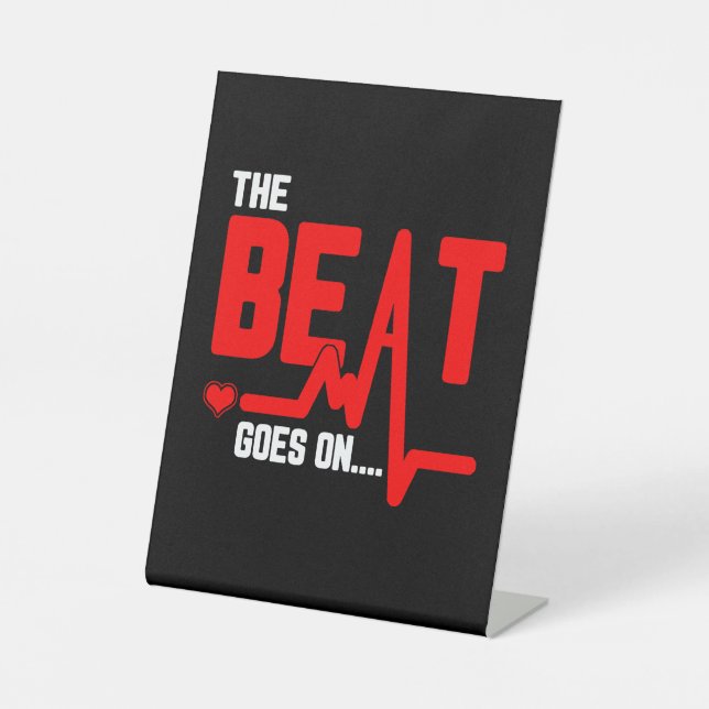 Die Beat geht auf Herz-Operation Überlebende Herzs Sockelschild (Vorderseite)