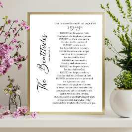 Die Beatitudes Matthew 5:2-12 Bibelschrift Poster