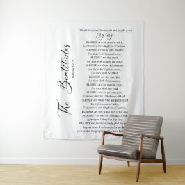Die Beatitudes Matthew 5:2-12 Bibelschrift Wandteppich
