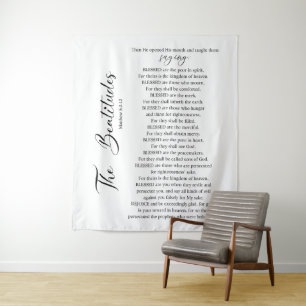 Die Beatitudes Matthew 5:2-12 Bibelschrift Wandteppich