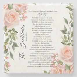 Die Beatitudes Matthew 5:3-12 Rose der Schrift Steinuntersetzer