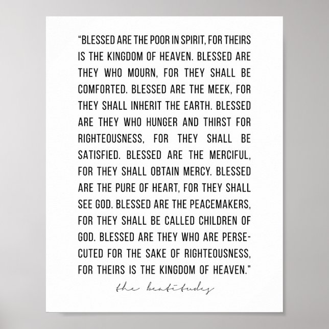 Die Beatitudes Poster (Vorne)