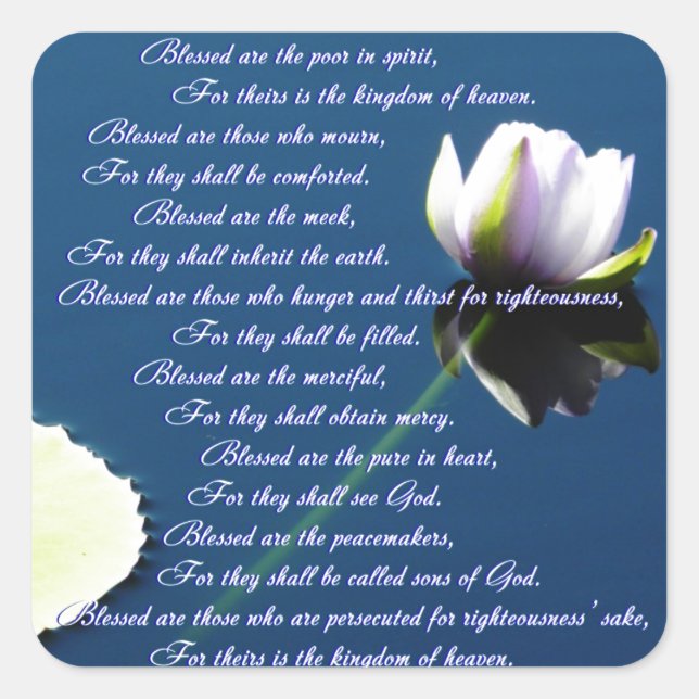 Die Beatitudes Quadratischer Aufkleber (Vorderseite)