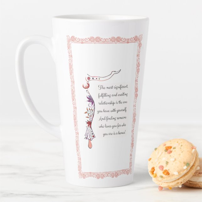 Die bedeutendste Beziehung, elegantes Zitat Milchtasse (Beispiel)